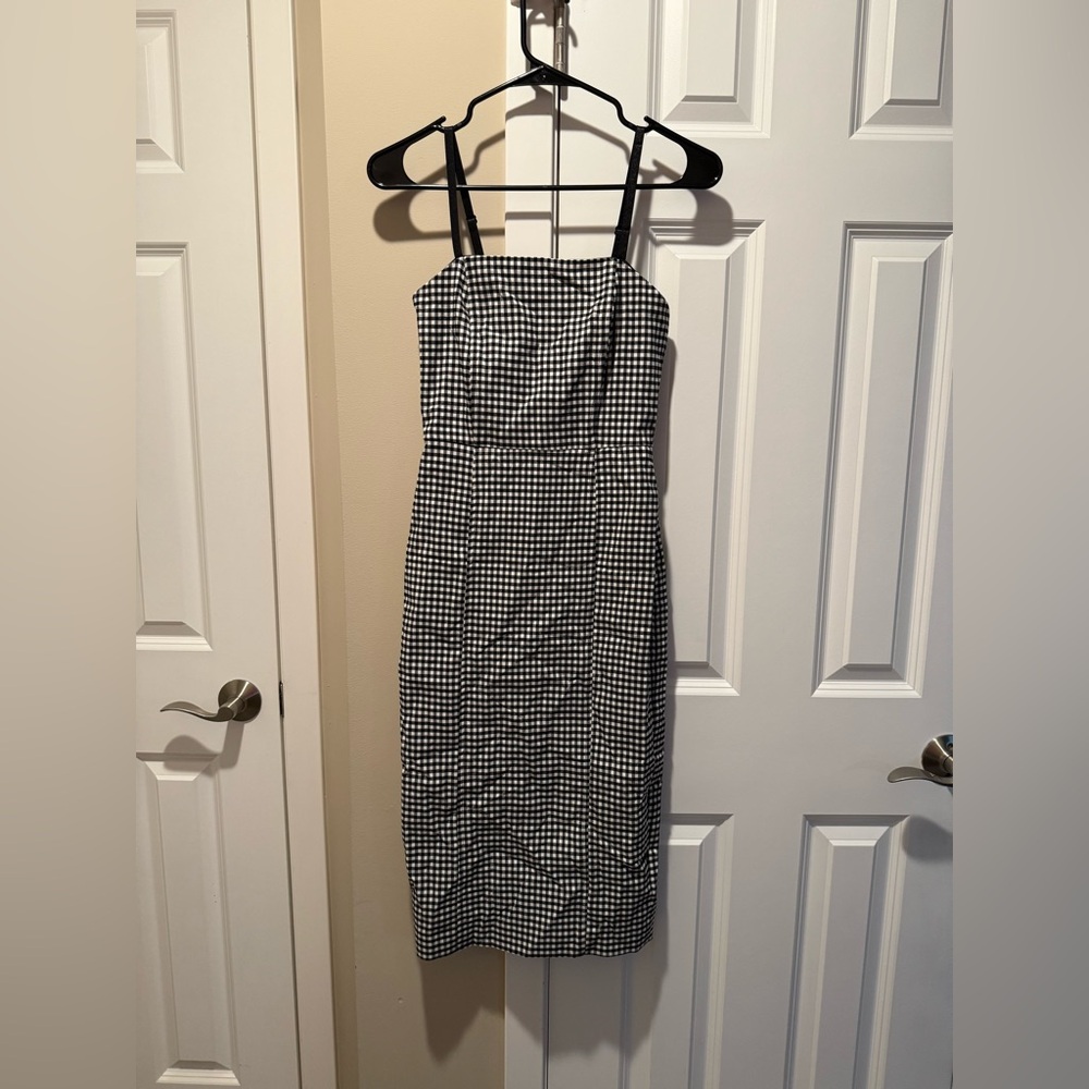 Naked Wardrobe Black and White Midi Dress